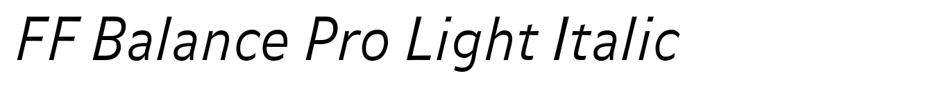 FF Balance Pro Light Italic